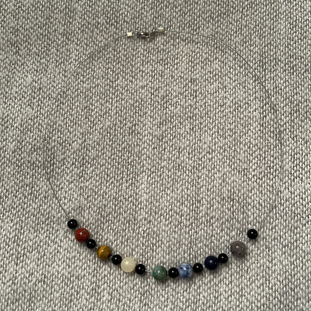 Illusion style necklace.